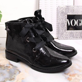 M. DASZYŃSKI Botas de mujer con aislamiento negro charol negro Daszyński SAN5A 2