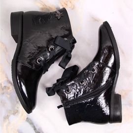 M. DASZYŃSKI Botas de mujer con aislamiento negro charol negro Daszyński SAN5A 4