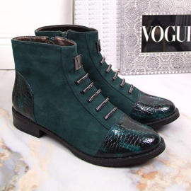 M. DASZYŃSKI Green Daszyński SAN6 botas de mujer verdes con cremallera y aislamiento 2