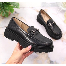 Mocasines mujer perforados lacados en negro Filippo 2