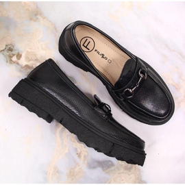 Mocasines mujer perforados lacados en negro Filippo 4