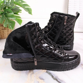 Botas insuladas de mujer acolchadas en piel negra Filippo PAW369 4
