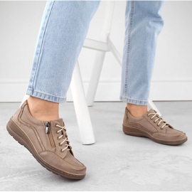 Cómodos zapatos mujer Helios piel marrón 2