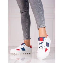 Zapatillas de mujer Big Star KK274041 blanco rojo azul marino 2