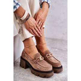 PL5 Zapatos De Tacón Alto De Ante Con Adorno Lurdes Marrón Dorado beige 9