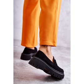 FB2 Zapatos Brogue De Mujer De Ante Con Adorno Leeza Negro 2