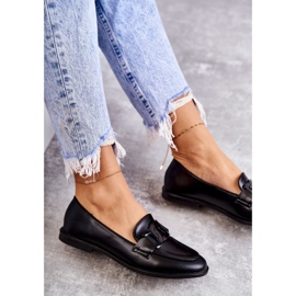 FB2 Mocasines De Mujer De Piel Con Adorno Kerrie Negro 6