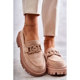 FB2 Zapatos brogue de mujer con adorno Beige Leeza 4