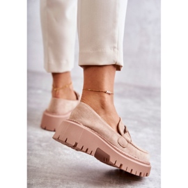 FB2 Zapatos brogue de mujer con adorno Beige Leeza 3