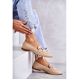FB2 Mocasines De Mujer De Piel Con Adorno Kerrie Beige 5