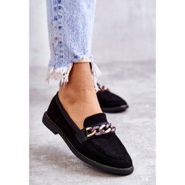 FB2 Mocasines Mujer Ante Con Cadena Clavos Negros 1