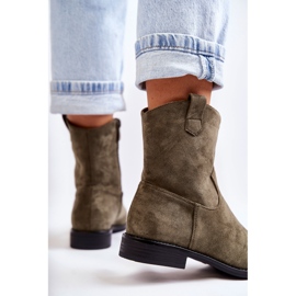 S.Barski Botas Mujer Ante Tacón Plano Verde Fiorenz caqui 3