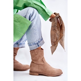 S.Barski Botas Mujer Ante Tacón Plano Beige Fiorenz 3