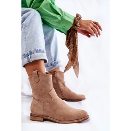 S.Barski Botas Mujer Ante Tacón Plano Beige Fiorenz 4