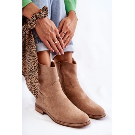 S.Barski Botas Mujer Ante Tacón Plano Beige Fiorenz 6