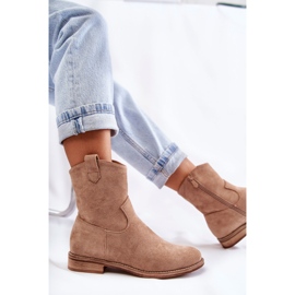 S.Barski Botas Mujer Ante Tacón Plano Beige Fiorenz 5
