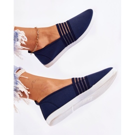 S.Barski Deportivas de mujer en material Slip-On Azul Marino Lilis 1