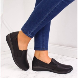 Helios Cuero, zapatos sin cordones negro 3