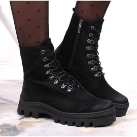 Botas mujer ante negro Potocki 7