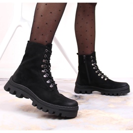 Botas mujer ante negro Potocki 6