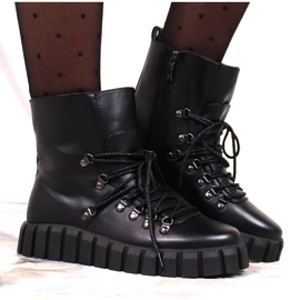 Negro Botas cálidas de mujer con plataforma Potocki WOL108A 6