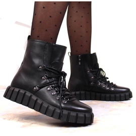 Negro Botas cálidas de mujer con plataforma Potocki WOL108A 7