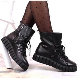 Negro Botas cálidas de mujer con plataforma Potocki WOL108A 5