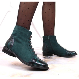M. DASZYŃSKI Green Daszyński SAN6 botas de mujer verdes con cremallera y aislamiento 7