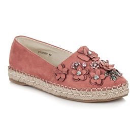 Marquiz Zapatos bajos sin cordones con adornos rosado 2