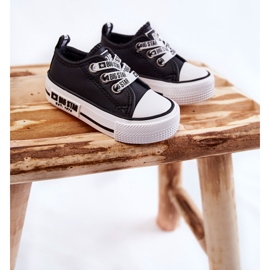 Deportivas Infantiles de Piel Big Star KK374041 Negro-Blanco 2