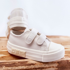 Deportivas Infantiles De Piel Con Velcro Big Star KK374055 Blanco 2