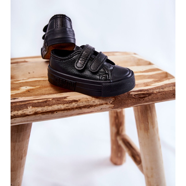 Deportivas Infantiles De Piel Con Velcro Big Star KK374092 Negro 2