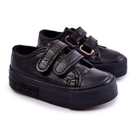Deportivas Infantiles De Piel Con Velcro Big Star KK374092 Negro 5
