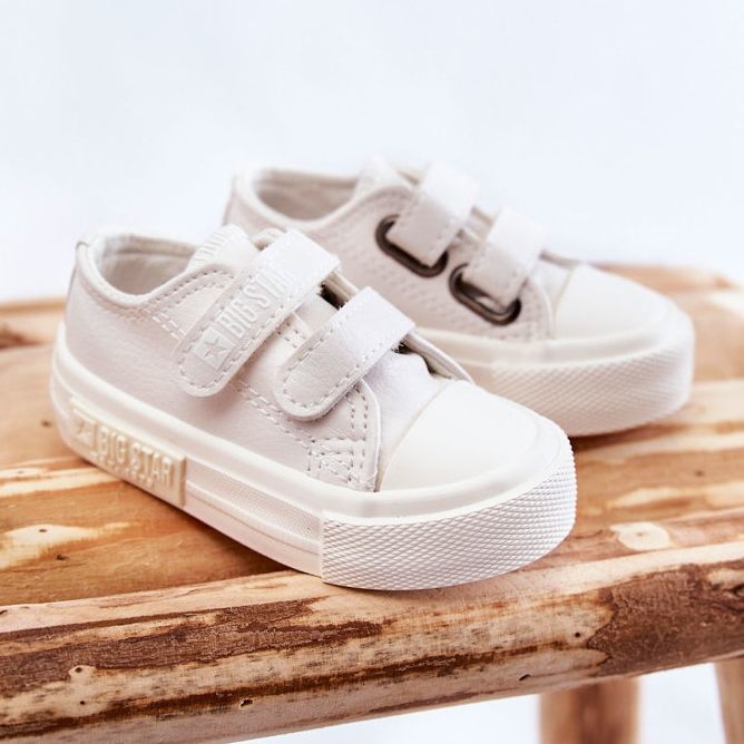 Deportivas Infantiles de Piel Con Velcro Big Star KK374091 Blanco 1