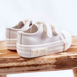 Deportivas Infantiles de Piel Con Velcro Big Star KK374091 Blanco 3