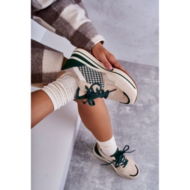 FB2 Zapatos Deportivos De Mujer De Moda En Una Cuña Beige-Verde Aronne 8