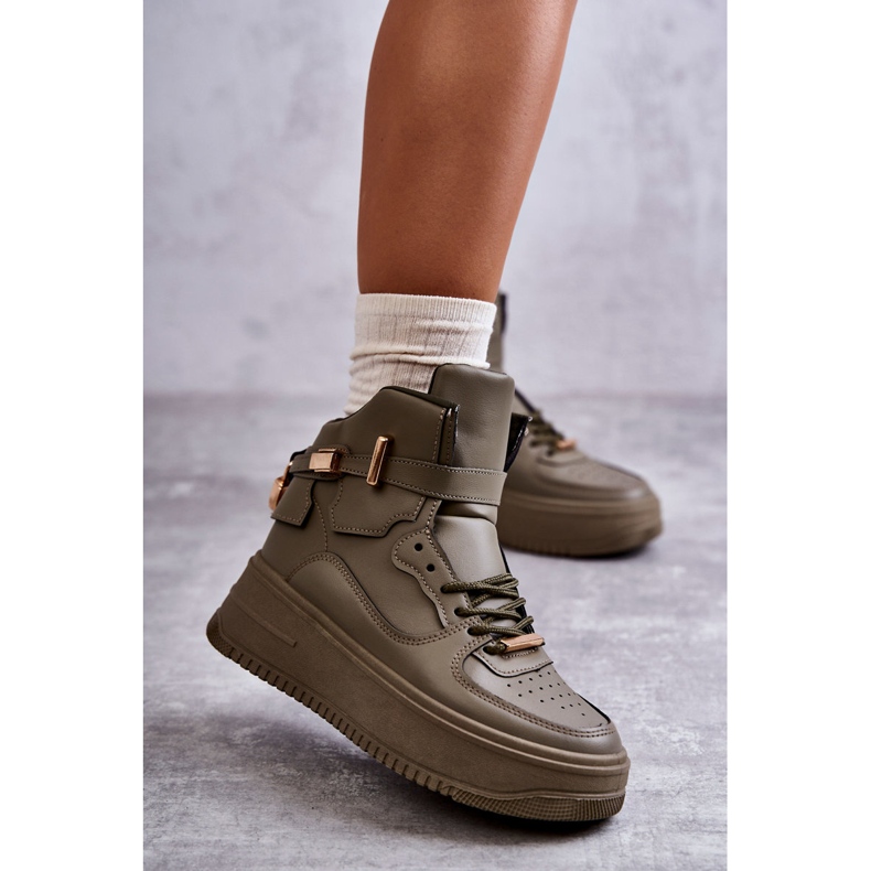 Zapatillas Deportivas Mujer Alta Cálido Lexa Verde caqui 1 Zapatillas Deportivas Mujer Alta Cálido Lexa Verde caqui 1