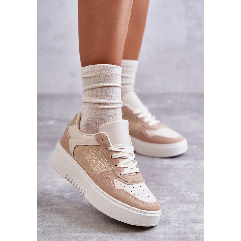 Zapatos Deportivos Bajos De Mujer En La Plataforma Beige Kyllie 1 Zapatos Deportivos Bajos De Mujer En La Plataforma Beige Kyllie 1
