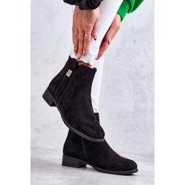 S.Barski Botas De Mujer De Ante Con Adorno Giana Negro 3