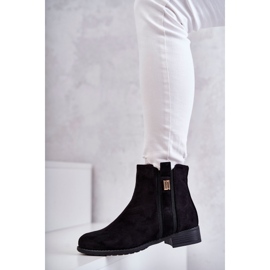 S.Barski Botas De Mujer De Ante Con Adorno Giana Negro 5