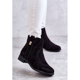 S.Barski Botas De Mujer De Ante Con Adorno Giana Negro 2