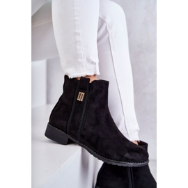 S.Barski Botas De Mujer De Ante Con Adorno Giana Negro 9
