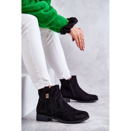 S.Barski Botas De Mujer De Ante Con Adorno Giana Negro 1