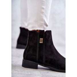 S.Barski Botas De Mujer De Ante Con Adorno Giana Negro 6