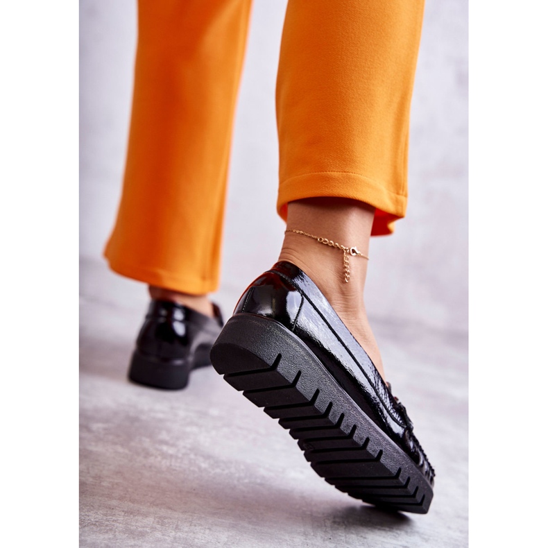 PL5 Mocasines De Mujer En Piel Sobre La Plataforma Black Venesia negro 2