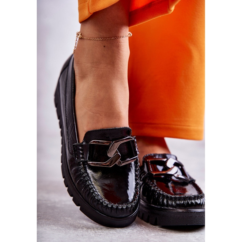 PL5 Mocasines De Mujer En Piel Sobre La Plataforma Black Venesia negro 1