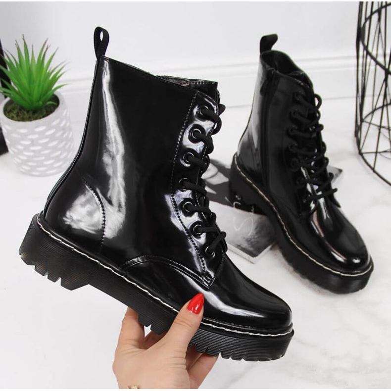 Botas lacadas cálidas Vinceza W JAN55A negro 1