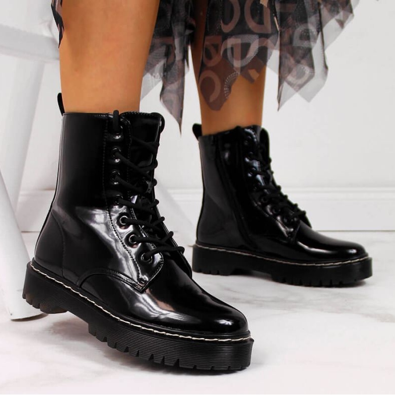 Botas lacadas cálidas Vinceza W JAN55A negro 2