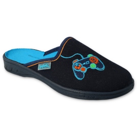 Pantuflas infantiles befado de colores con bordado 707Y420 azul marino 1