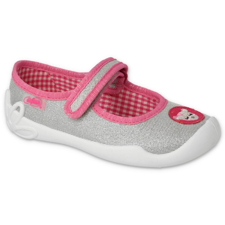 Zapato infantil befado con velcro 114X501 plateado/rosa 1